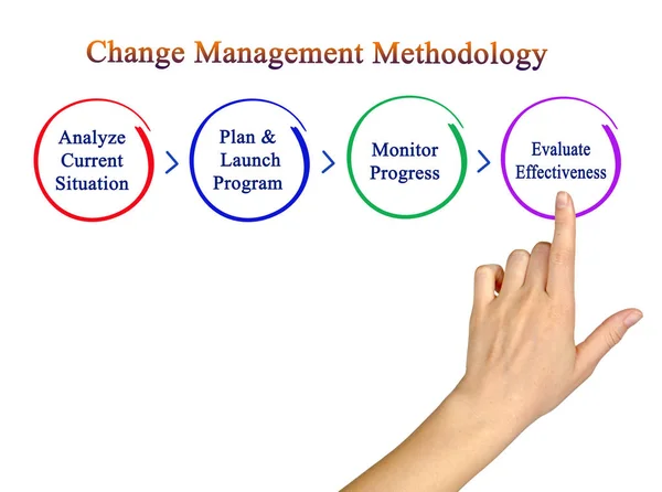 Woman Presenting Change Management Methodology — Stock Photo, Image